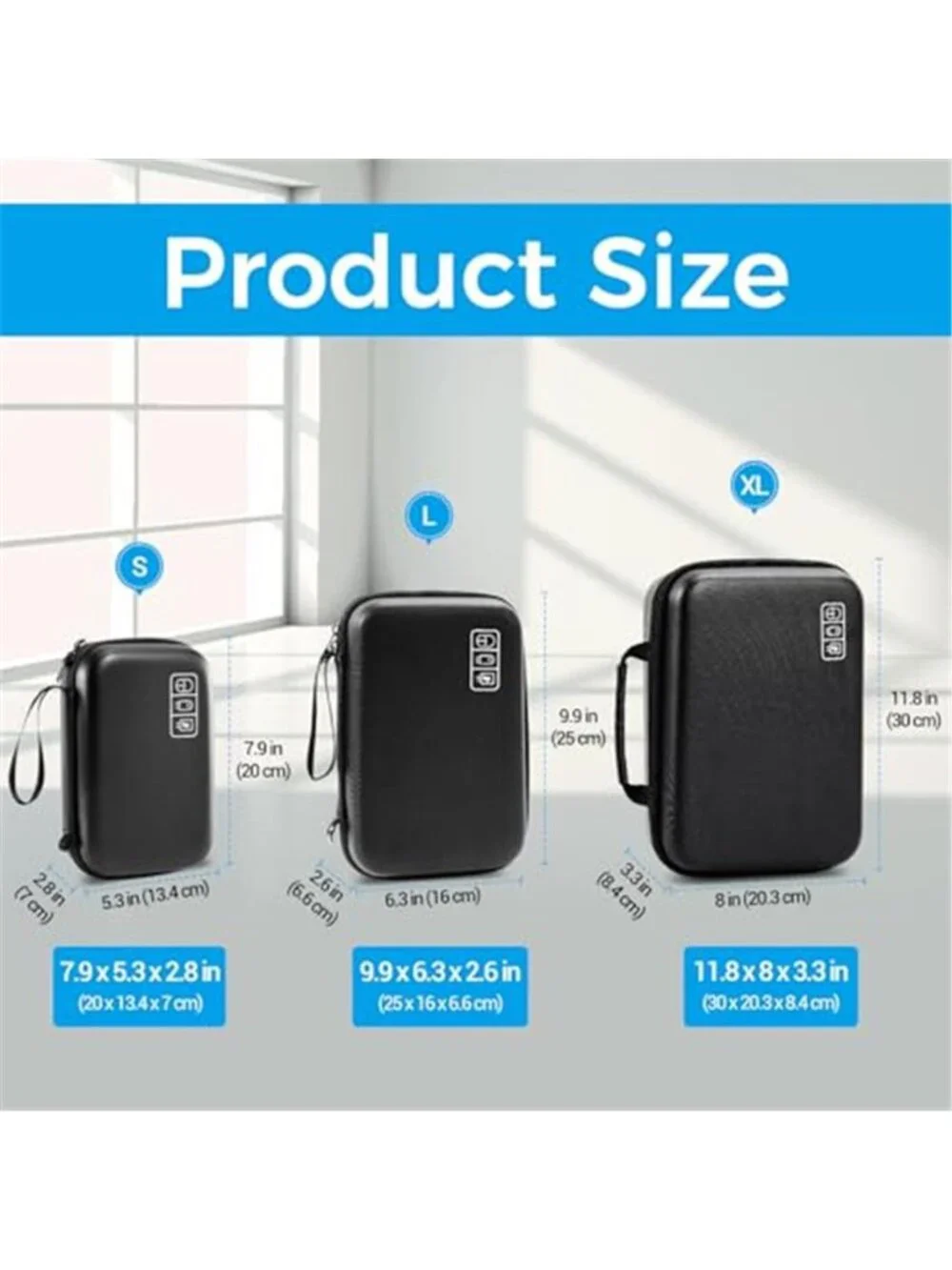 Hard Travel Electronic Organizer Case for MacBook Power Adapter Chargers Cables